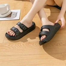 Men's  Slippers And Sandals Wear Outdoors With Thick Bottom Slippers Shoelaces Can Be Adjusted Advanced Sense Slippers Soft Bottom Anti-Skid Leisure Beach Slippers Eva Slippers