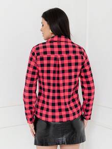 Women Blouses - 玫紅色 - 查看 2