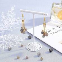 Lote de 3 piezas de bolas redondas de moda de color con cuentas de CZ, metal de latón, micro pavé de cristal de circonia cúbica, cuentas con espacios para hacer pulseras, accesorios de bricolaje de joyería 4/6/8/10/12mm