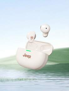 Jeep JP EW011 TWS 真无线耳机，运动耳机，HiFi 立体声耳机，带麦克风的降噪耳机，高清语音 - 米色 - 查看 6