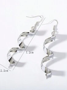 1 Pair Geometric Spiral Design Matte Long Earrings With Personalized