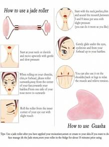 1/2 Pezzi Attrezzo di massaggi facciali Pink Bowlder Adatto per il massaggio del viso Strumento di Massaggio Facciale per donne Portatile e compatto Roller di massaggio per la bellezza delle donne