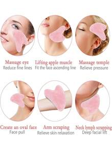 1/2 Pezzi Attrezzo di massaggi facciali Pink Bowlder Adatto per il massaggio del viso Strumento di Massaggio Facciale per donne Portatile e compatto Roller di massaggio per la bellezza delle donne