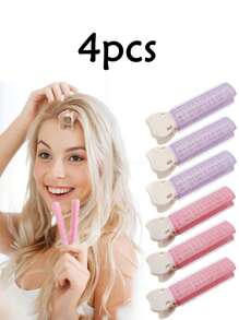 4pcs Fluffy Hair Curlers With Root Clips, No Heat Needed To Create Voluminous Curls, Suitable For Salons, Spas, Travel And Back-To-School/Vacation Occasions - Multicolor - View 2