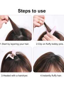 4pcs Fluffy Hair Curlers With Root Clips, No Heat Needed To Create Voluminous Curls, Suitable For Salons, Spas, Travel And Back-To-School/Vacation Occasions - Multicolor - View 4