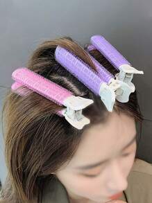 4pcs Fluffy Hair Curlers With Root Clips, No Heat Needed To Create Voluminous Curls, Suitable For Salons, Spas, Travel And Back-To-School/Vacation Occasions - Multicolor - View 5