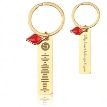 1 PC Móc khóa tùy chỉnh Quà tặng cá nhân cho cô ấy | Người Bạn Thân Nhất Món Quà Sinh Nhật Khắc Móc Chìa Khóa Bạn Trai Valentine Quà Tặng Móc Khóa Quà Tặng Cho Mẹ - Vàng - Xem 9