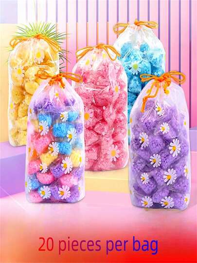 20入組袋裝香水珠，水溶性薄膜，持久芳香，柔軟且對衣物友好，洗衣劑香水珠