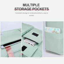 1pc 35l Gym Bag, Yoga Crossbody Bag, Sports Bag With Shoe Compartment And Wet Clothes Compartment, Green&Pink Oxford Cloth Wear-Resistant And Waterproof Material, Travel Bag With Wet And Dry Pockets, Lightweight Carry-On Handbag, Weekend Overnight Bag For Women Men Training Trips Workouts Gym Swims And Plane Business Holidays - 綠色 - 查看 5