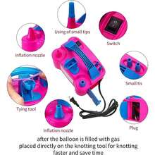 Bomba de aire para globos eléctrica portátil - Rosa - Ver 3