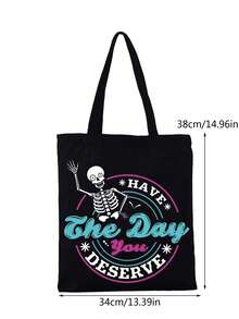 1入熱銷帆布包，流行經典耐用的簡約手提包和輕巧的手提包通勤辦公旅行周年慶生日禮物 - 黑色 - 查看 4