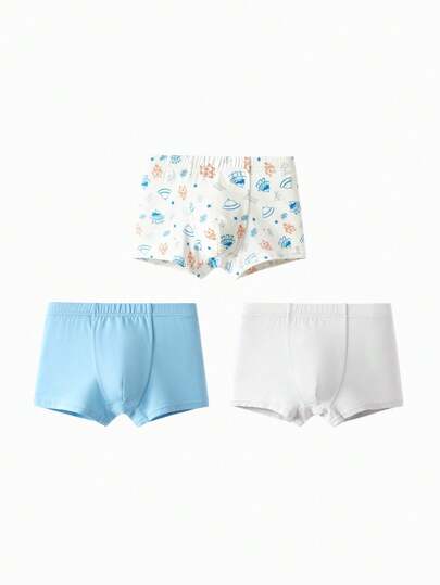 Balabala 男童内裤：儿童平角短裤，舒适抗菌，3 件装，适合幼儿和大童