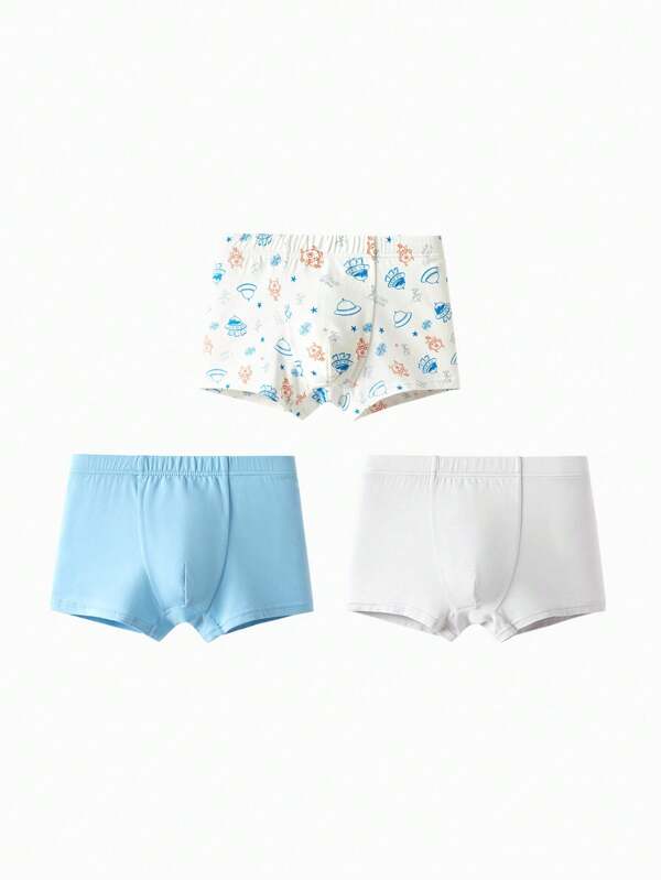 Balabala Tween Boys Underwear:  Boxer Shorts For Children, Comfortable And Antibacterial, Pack Of 3 For Toddlers And Big Kids