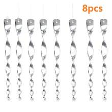 10PCS Spiral Shape Wind Spinner Reflective Deterrent Bird Deterrent Rods Hanging Wind Catcher Rotating Wind Chime Garden Decor - Multicolor - View 8