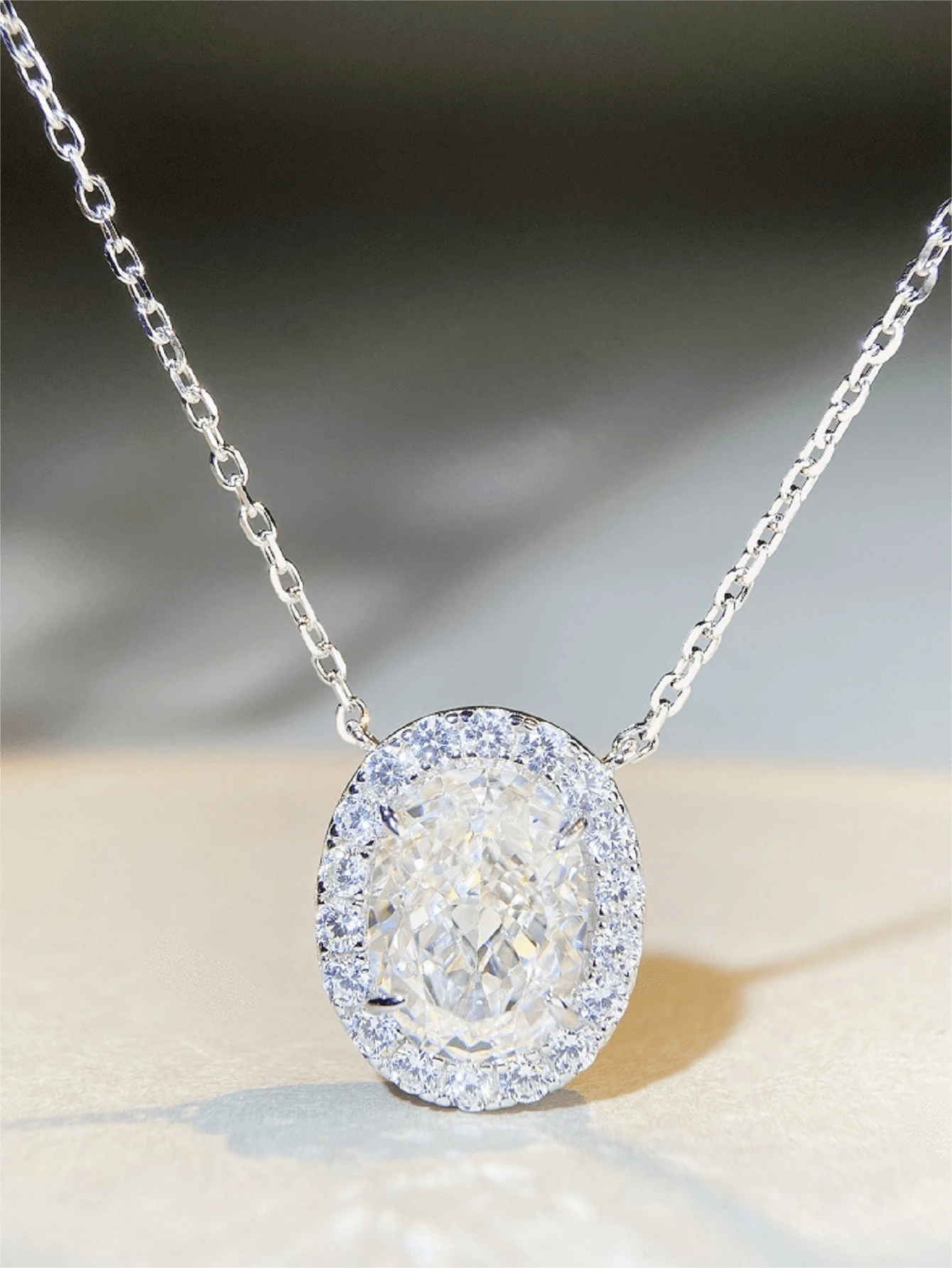 S925 Sterling Silver 9ct Snowflake Cut Diamond Shaped Necklace, Simple And Fashionable Pendant For Women, Suitable For Weddings And Festival Gifts - White - View 1