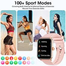 2024 新款男女健身追踪器智能手表（拨打/接听蓝牙电话）、活动追踪器、多运动模式、自定义表盘智能手表兼容 IOS 和 Android - 黑色 - 查看 6