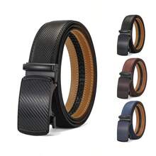 1入組男士皮質皮帶，帶有扣釦式飾釦 - 3.5cm寬適用於商務/正式/休閒裝、牛仔褲和高爾夫褲 - 可選擇大碼 - 彩色 - 查看 1
