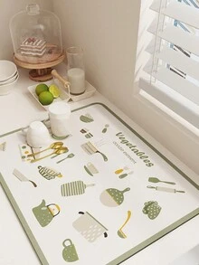 1入組廚房排水墊，餐具碟墊，水控墊，桌杯墊，吸水墊 - 彩色 - 查看 1