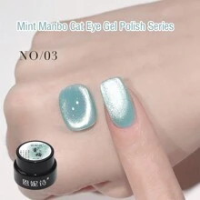 annies 海洋日10色薄荷色瑪姆博玻璃珠貓眼凝膠指甲油5g,全息閃粉反光磁性貓爪凝膠沙龍特殊指甲裝飾 - 彩色 - 查看 21