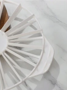 1入組蛋糕分裝標尺，切片器圓形等份標尺分裝，白色蛋糕切片器可均勻切片，切圓蛋糕、餡餅切片及圓形切片裝置，芝士蛋糕切片器，烘焙工具