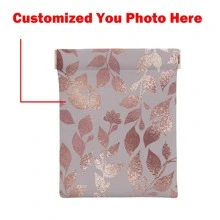 Monedero de microfibra personalizado con cierre a presión, bolsa de almacenamiento portátil que se puede personalizar con diseño de imagen, monedero con cierre automático personalizado