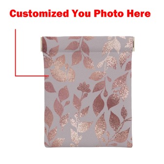 Customized Microfiber Leather Snap Coin Purse, Portable Storage Bag Can Be Personalized Design Picture Customized Auto-Closing Snap Bag Earphone Coin Purse.