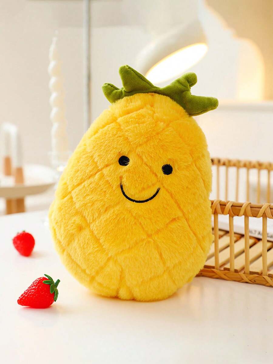 1 pieza Muñeco de peluche de piña de color aleatorio, muñeco de peluche suave y lindo de piña para decoración - Multicolor - Ver 1