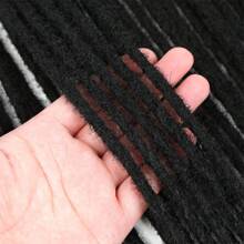 24 Inch Dreadlock Extensions Thin 0.6cm Single Ended Synthetic Dreads Extensions Hippie Style Fake Dreads 10 Strands SE Crochet Thin Dreadlocks Extensions For Girls - 自然黑 - 查看 4