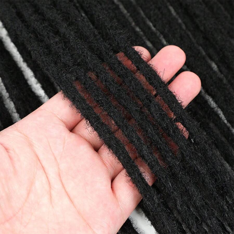 24 Inch Dreadlock Extensions Thin 0.6cm Single Ended Synthetic Dreads