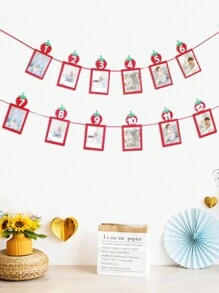 1 件草莓主题 1 岁生日派对用品、每月里程碑相框横幅、甜蜜宝贝派对月度横幅、圣诞节 - 紅色 - 查看 4