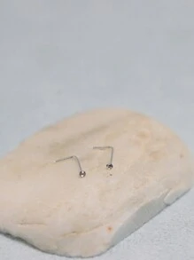 2 st 925 sterlingsilver 24G minimalistisk 1mm glänsande näsa piercingsmycken - Silver - Visa 3