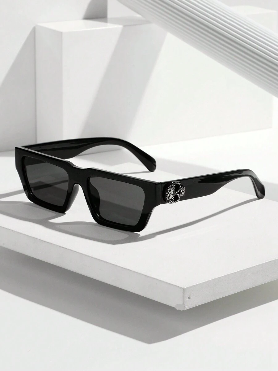 POLASUP 1 件男士聚碳酸酯防爆镜片运动休闲街头复古平顶时尚铜铰链非塑料铰链专用防紫外线防晒太阳镜（带眼镜绳和眼镜布，四季 Y2K 复古经典时尚、时尚、复古、方形、旅行、太阳镜、眼镜防紫外线。，UV400 装饰眼镜）万圣节适合夏季海滩度假、户外、旅行