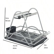 家用铝制厨房沥水盘储物架、餐具沥水架、桌面、碗碟储物篮、家居储物、储物、厨房收纳、厨房用品、房间装饰、家居装饰。 - 彩色 - 查看 7