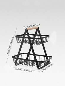 通用櫃檯水果和蔬菜籃，附有可拆卸碗和木柄 – 非常適合新鮮產品儲存和廚房整理，蔬菜，水果，食品，廚房， 廚房用品，廚房工具，廚房物品。