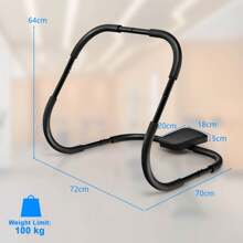 Ab Trainer, Abdominal Fitness Machine, Crunch Roller & Sit Up Training Assistant W/ Steel Frame, Foam Handle, Padded Pillow, Workout Exercise Device For Home/Gym Use - Black - View 2