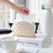 Elegante porta tovagliolo in cristallo 1 pezzo - Design in metallo resistente per una decorazione sofisticata del tavolo, decorazione della casa, forniture scolastiche - Multicolore - Visualizzare 1