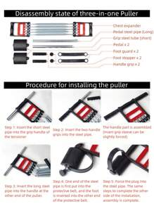 1pc 3-In-1 Spring Chest Expander Arm Strength Trainer For Men, Multifunctional Exercise Equipment For Sit-, Sports Training And Fitness - Black - View 5