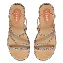 Women Flat Sandals - Vàng - Xem 4