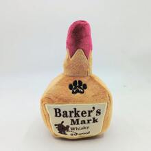 毛绒狗吱吱叫毛绒玩具套装 - 小狗咀嚼玩具 - 可爱毛绒啤酒杯瓶玩具，适合小狗、中小型犬，瓶形挤压，带吱吱声