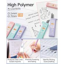 Nicpro 6PCS Pastel Mechanical Pencil Set, 0.5 & 0.7 Mm With 6 Tubes HB Lead Refill, 3PCS Eraser And 9PCS Eraser Refill For Student Writing Drafing, Drawing, Sketching-With Cute Case