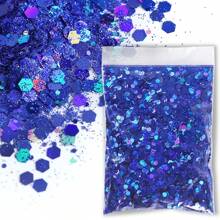 50克全息混合六边形粗粒银色亮片美甲亮片，0.2毫米/1毫米/3毫米激光闪亮薄片，美甲装饰 - 彩色 - 查看 10