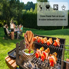 1PC Grilled Chicken Rack, Silver Stainless Steel Chicken Roaster Rack, Turkey Stand Holder For Kitchen - Silver - View 10