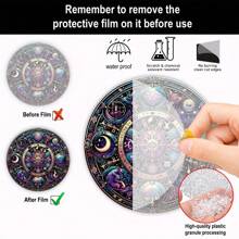 1pc, Đồ trang trí cửa sổ bằng acrylic nhuộm màu 5D giả, Tấm acrylic huyền bí, Đồ trang trí mặt trời hình tròn theo phong cách huyền bí, Đồ trang trí nhà cửa, Đồ trang trí sân vườn, Đồ trang trí treo ngoài trời, Quà sinh nhật cho những người yêu thích huyền bí - Nhiều màu - Xem 5