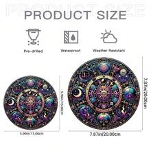 1pc, Đồ trang trí cửa sổ bằng acrylic nhuộm màu 5D giả, Tấm acrylic huyền bí, Đồ trang trí mặt trời hình tròn theo phong cách huyền bí, Đồ trang trí nhà cửa, Đồ trang trí sân vườn, Đồ trang trí treo ngoài trời, Quà sinh nhật cho những người yêu thích huyền bí - Nhiều màu - Xem 3