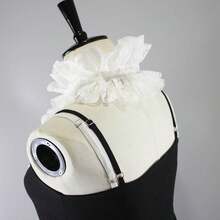 1PC Black Unisex Vintage Lace Ruffled Detachable Collar Victorian Edwardian Costume Jabot Unisex - White G - View 10