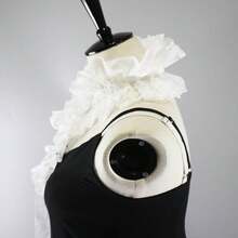 1PC Black Unisex Vintage Lace Ruffled Detachable Collar Victorian Edwardian Costume Jabot Unisex - White G - View 9