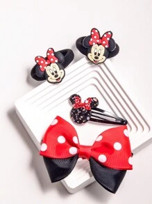 4pcs Cartoon Colorful Hair Accessories Set, Simple And Cute, Personalized, Fashionable, Popular, Suitable For New School Year, Festivals, Birthdays, Parties, Girls' Dress-Up Hair Accessories