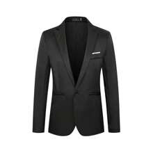 Saco Blazer Hombre Casual Moda Caballero Slim Fit Negro - Negro - Ver 3