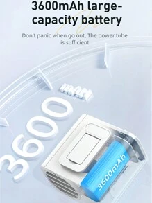 ViSSKO 1入組可充電3600mAh腰掛式迷你風扇DQ230，5檔風速調節。可腰掛或擺放在桌上，配備手電筒方便實用。適合戶外活動攜帶。 - 彩色 - 查看 9