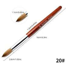 2#–24# 美甲花卉雕刻筆，玫瑰木手柄，圓頭 Kolinsky 水晶筆，適用於美甲藝術與指甲護理 - 紅色 - 查看 13